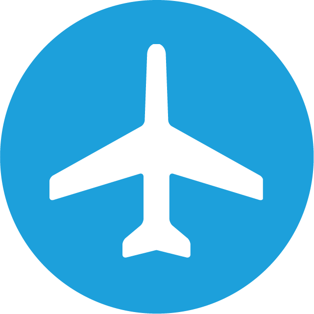 Airplane Icon Blue Background PNG Image