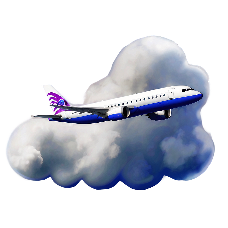 Airplane In Clouds Png Ixt1 PNG Image