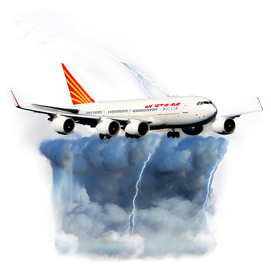 Airplane In Storm Png Pkk PNG Image