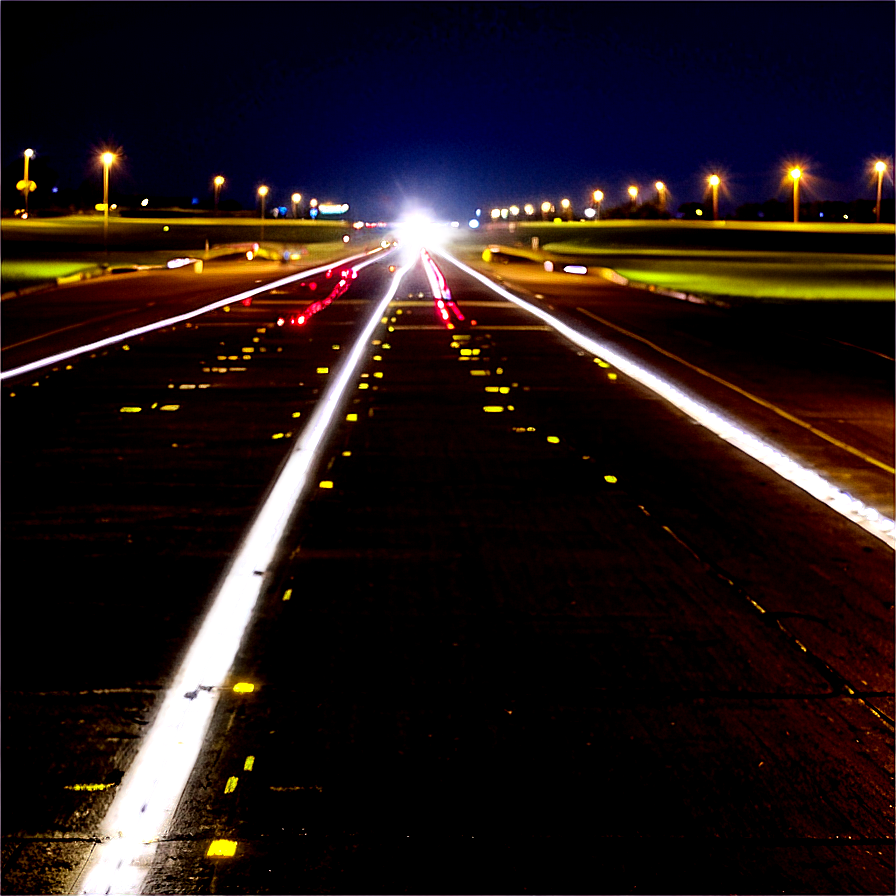 Airport Runway At Night Png 06112024 PNG Image