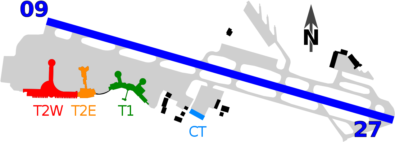 Airport Runway Layout Graphic PNG Image