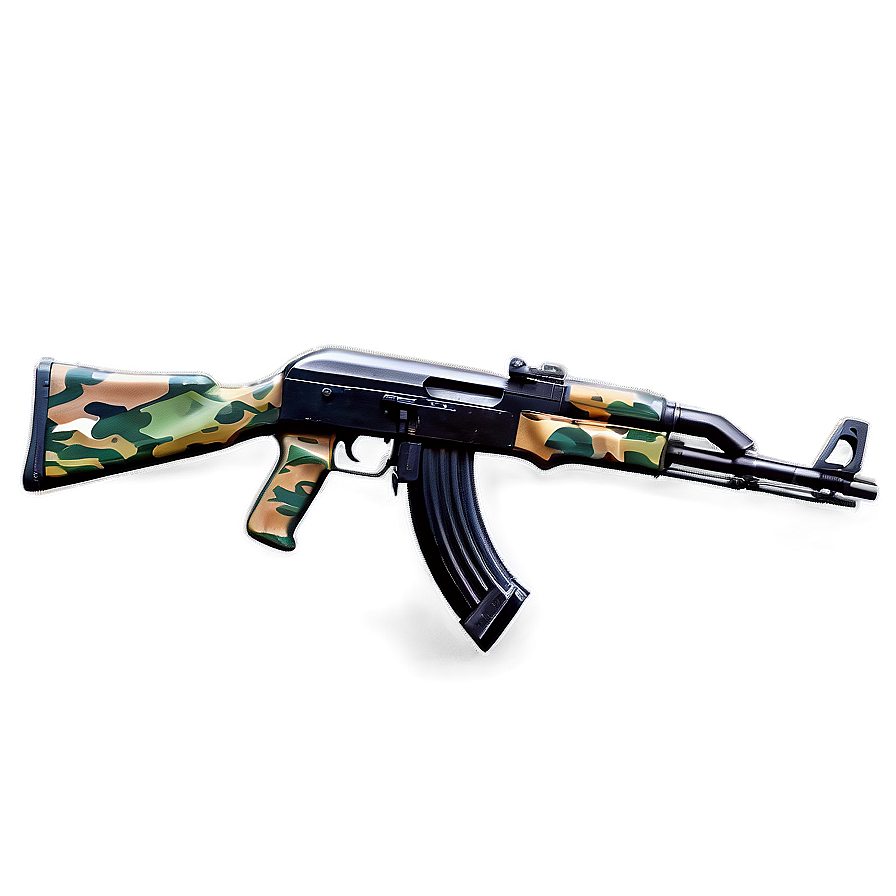 Ak 47 With Camouflage Png Xmw52 PNG Image