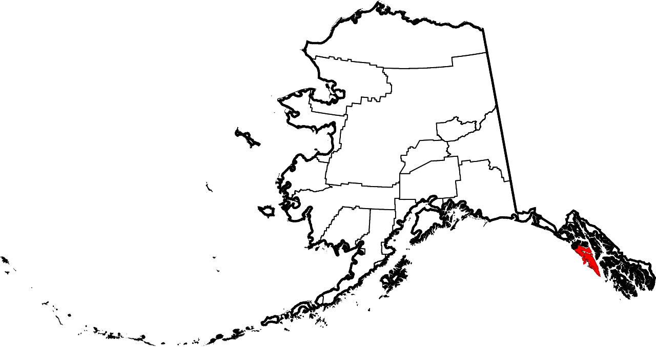 Alaska Map Highlighting Aleutians East Borough PNG Image