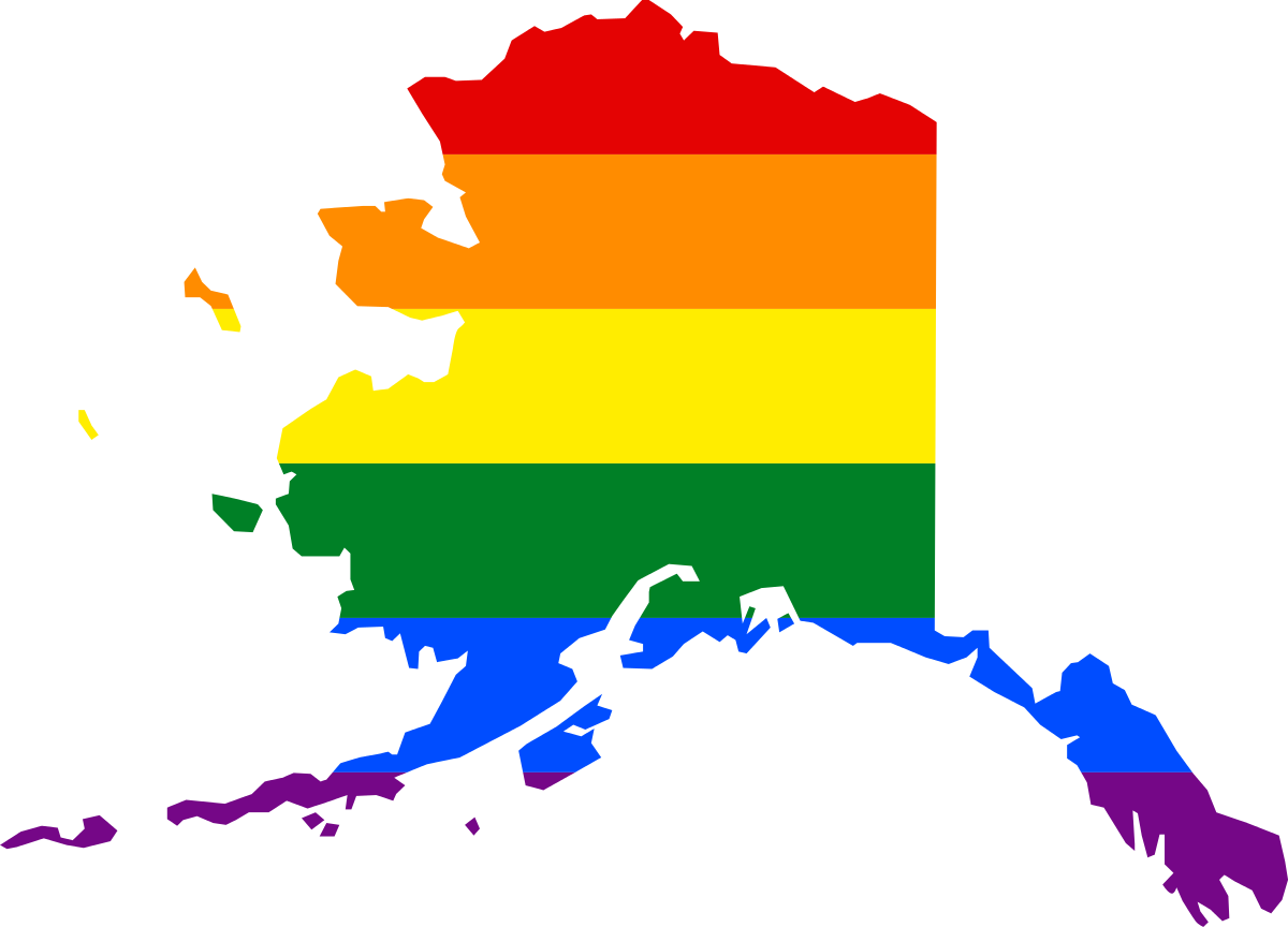 Alaska Rainbow Map Silhouette PNG Image