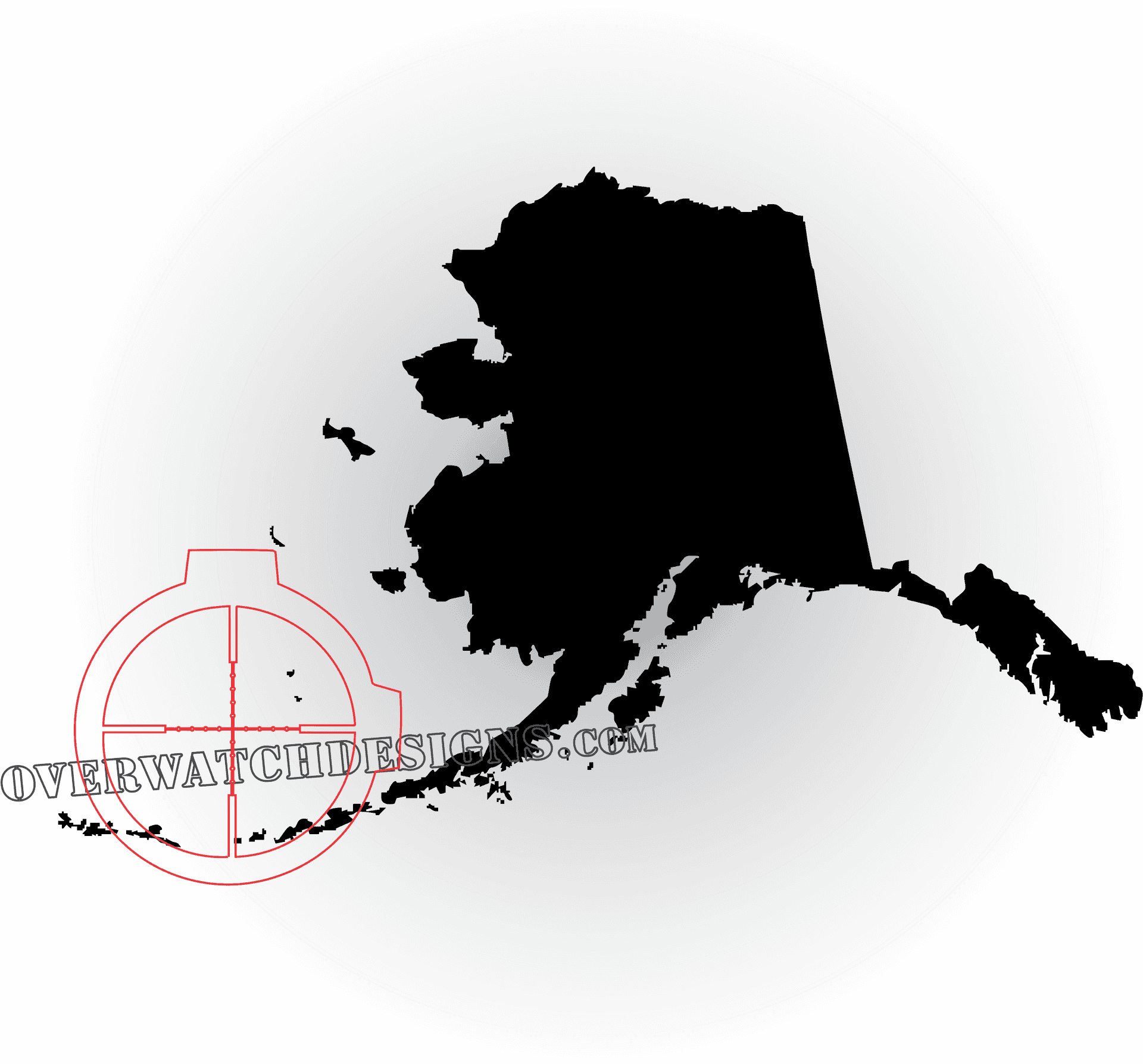 Alaska Silhouette Target Design PNG Image