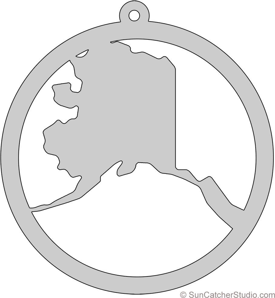 Alaska State Outline Ornament PNG Image