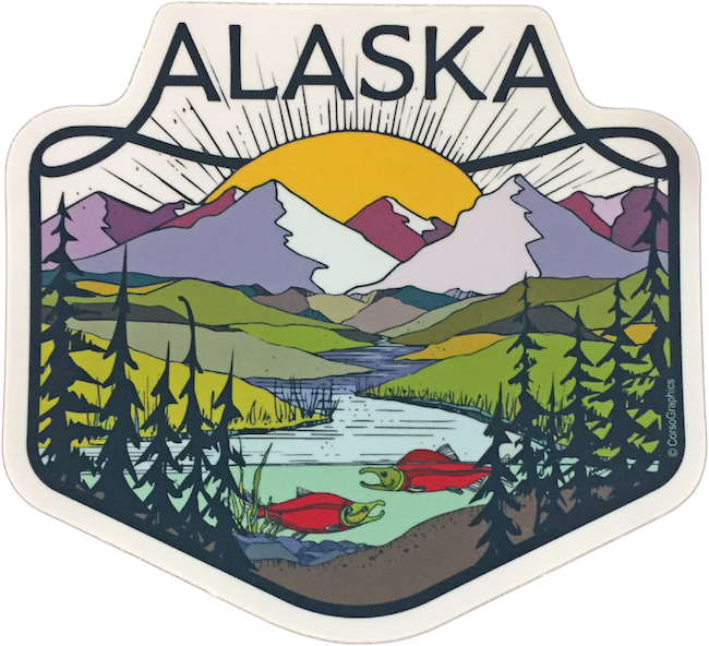 Alaska Travel Patch Illustration PNG Image