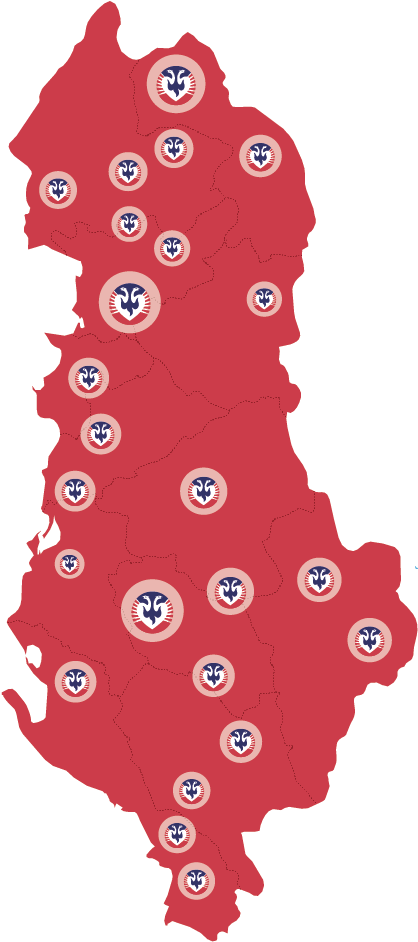 Albania Administrative Divisions Map PNG Image