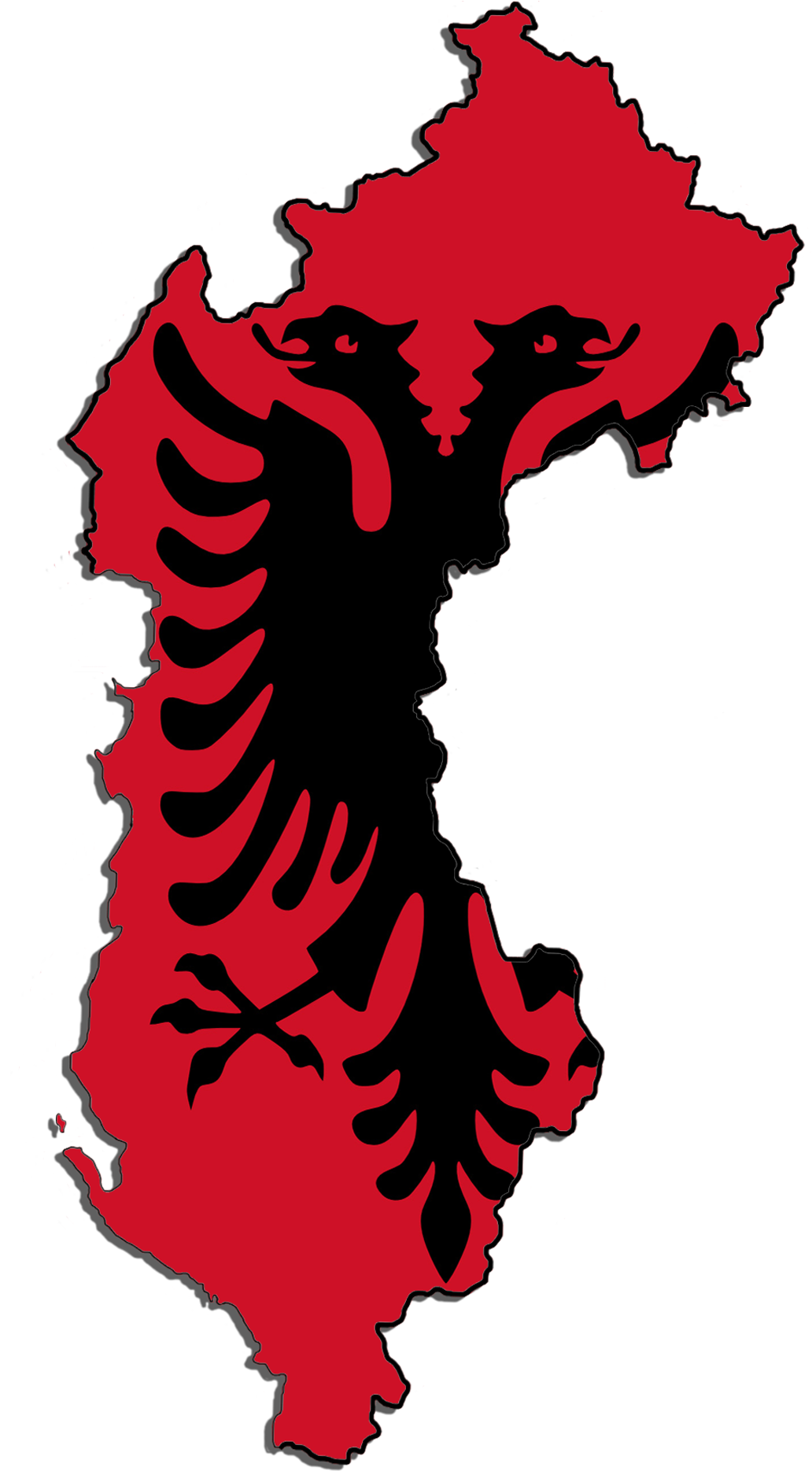 Albania Mapwith Flag Eagle PNG Image