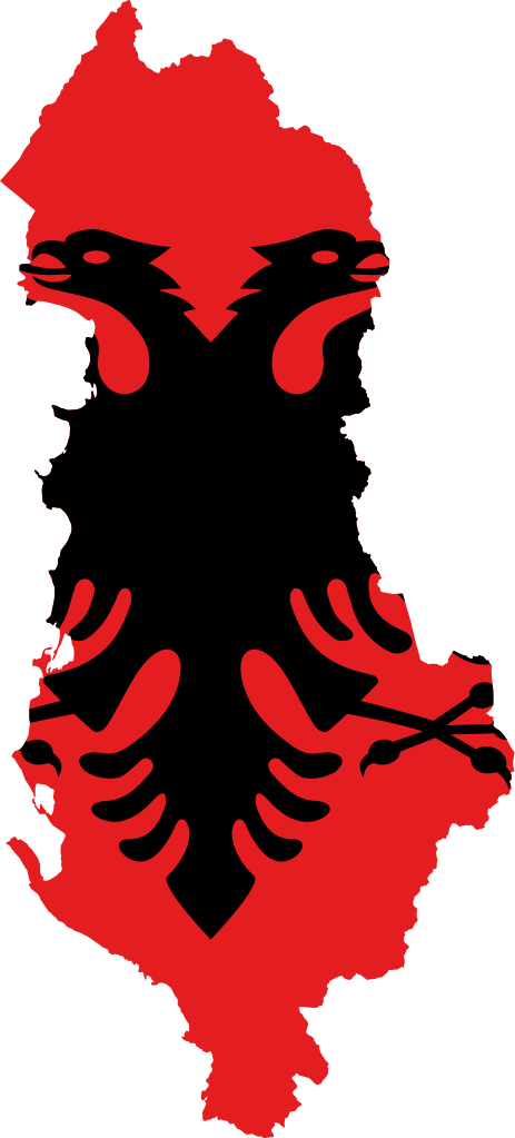 Albanian Flag Map PNG Image