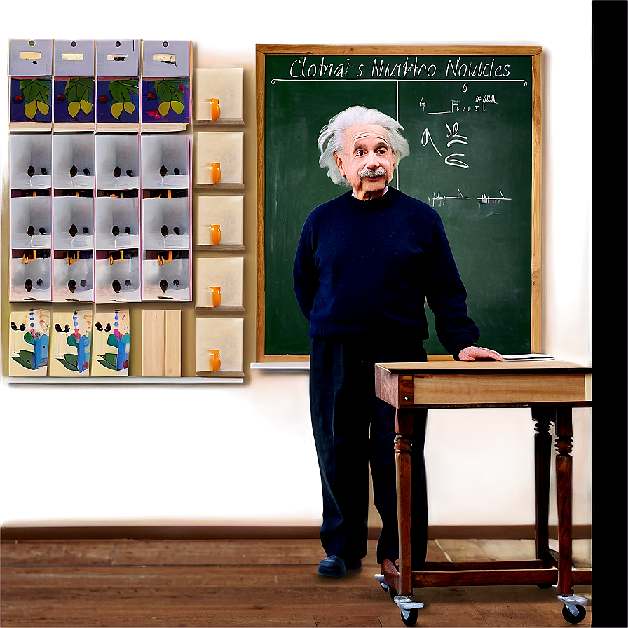 Albert Einstein In Classroom Png Iby27 PNG Image