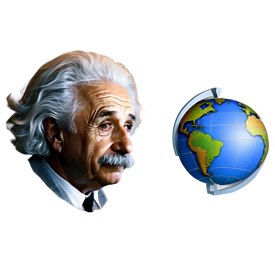 Albert Einstein With Globe Png 92 PNG Image