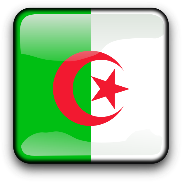 Algerian Flag Button PNG Image