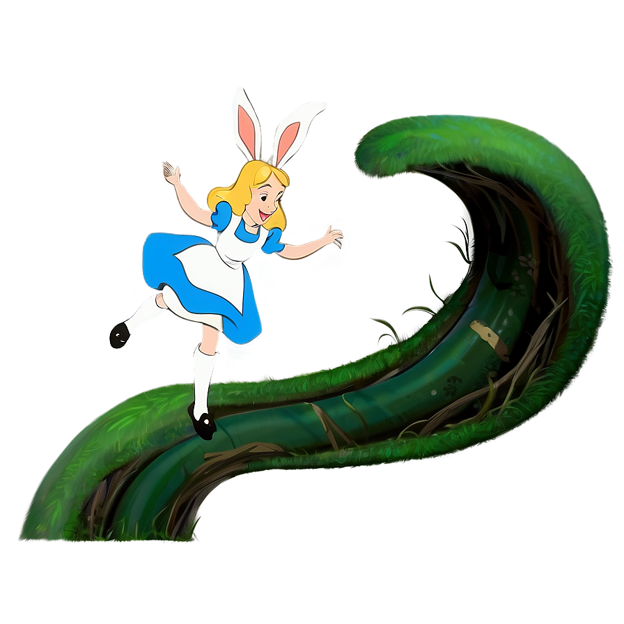 Alice Falling Down The Rabbit Hole Png Icn45 PNG Image