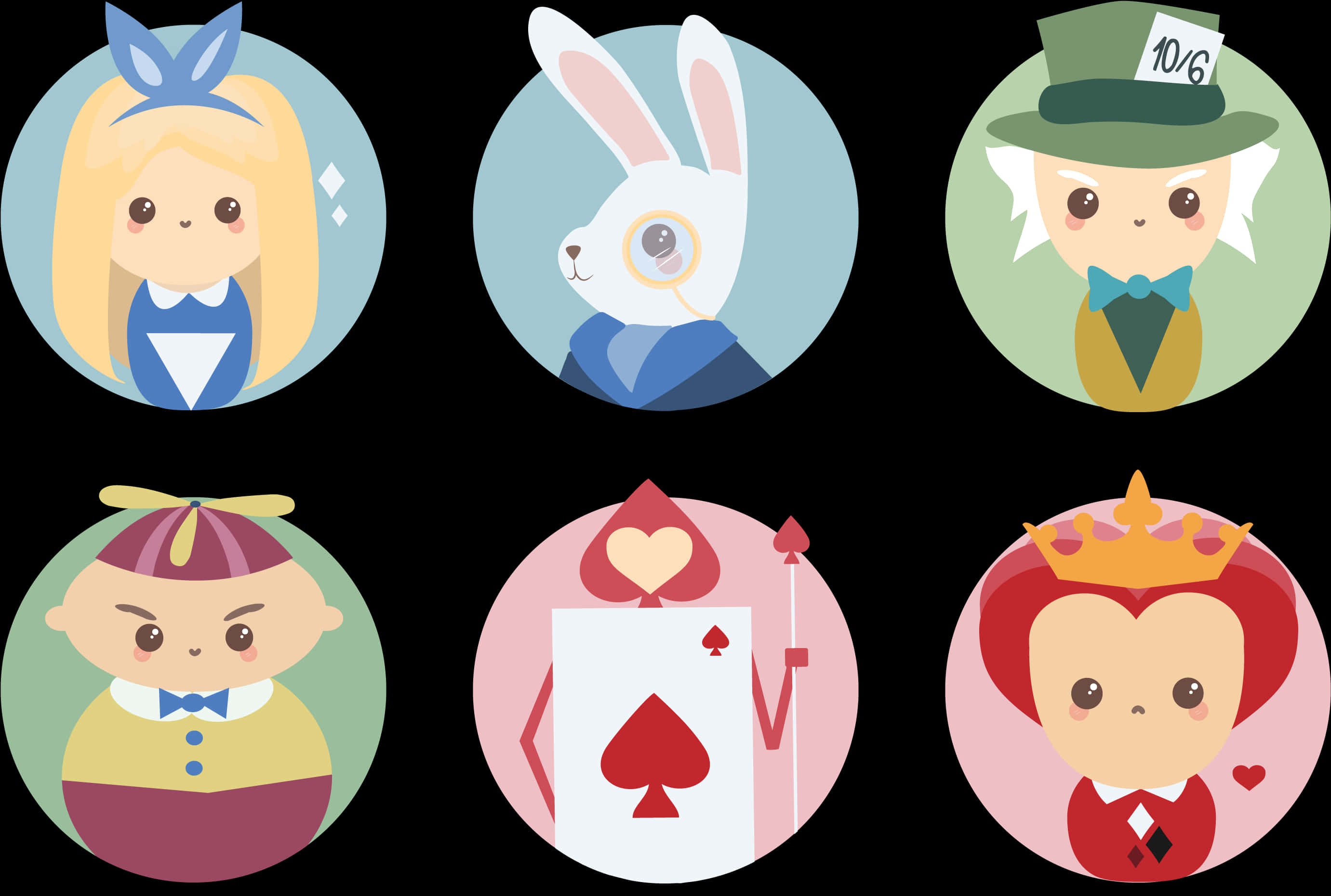 Alice In Wonderland Characters Cartoon PNG Image