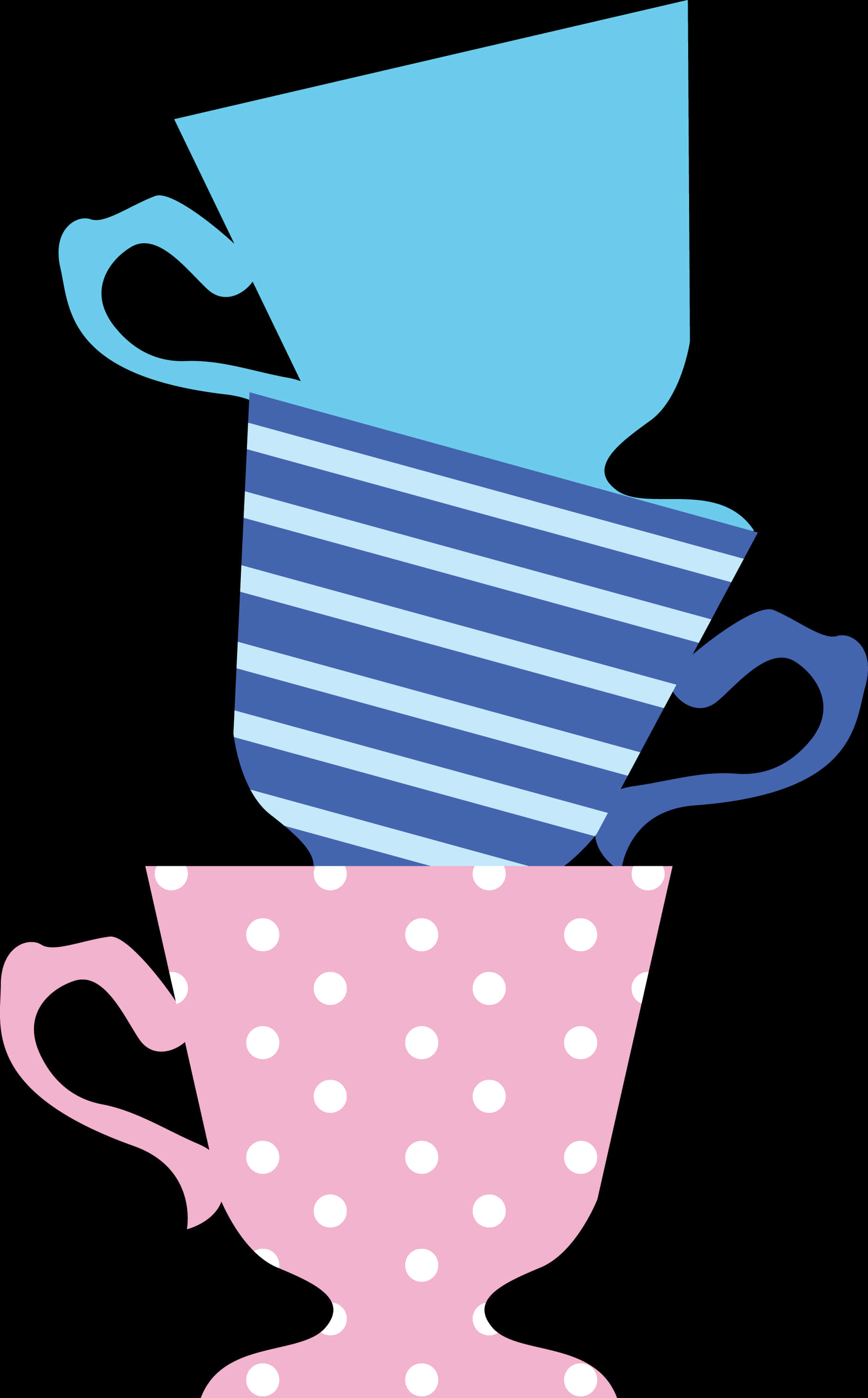 Alicein Wonderland Teacups Stacked PNG Image