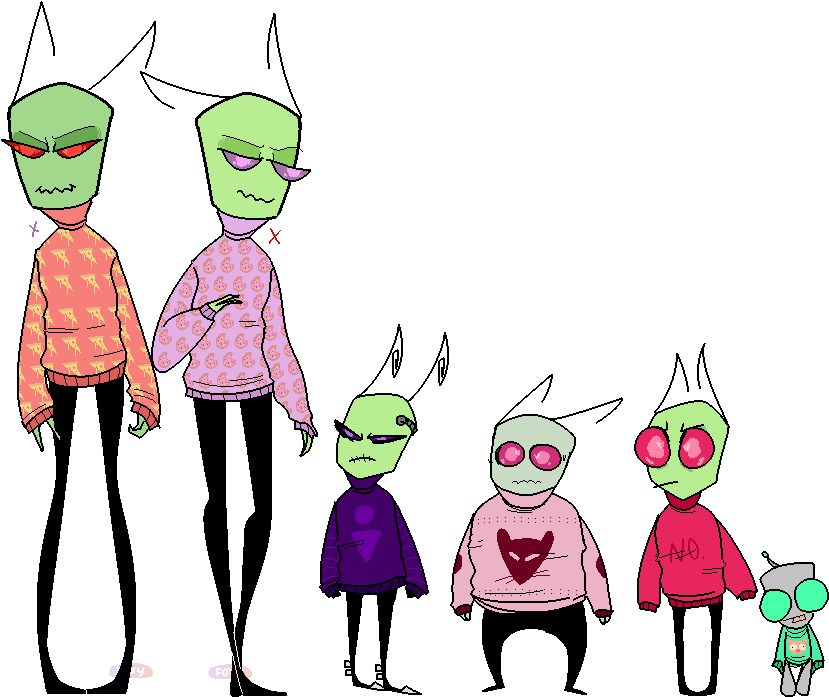 Alien Charactersin Various Outfits PNG Image