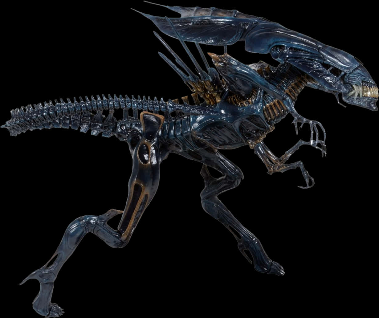 Alien Creature Black Background PNG Image