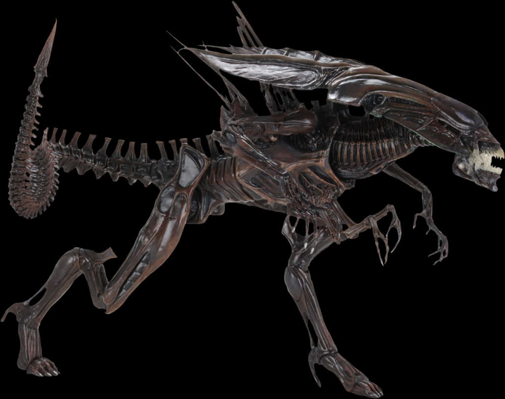 Alien Creature Isolatedon Black PNG Image