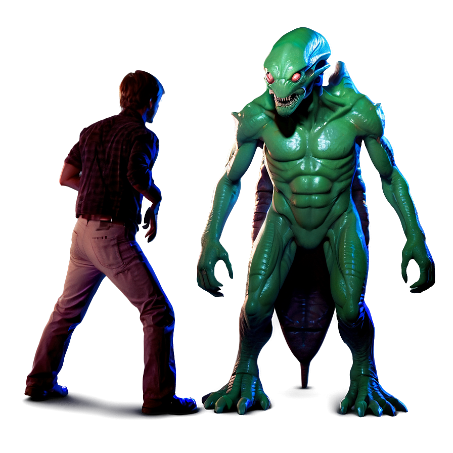 Alien Monster Encounter Png Ytx36 PNG Image