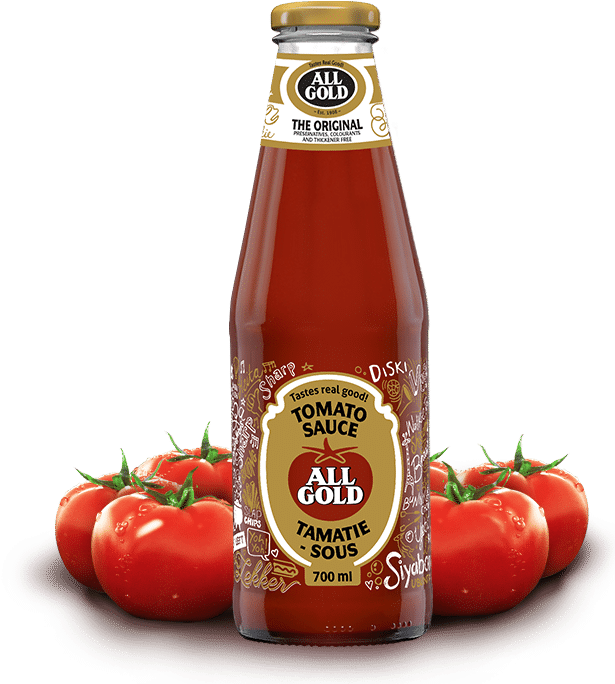 All Gold Tomato Sauce Bottle PNG Image