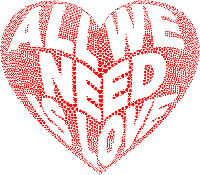 All You Need Is Love Heart Graphic PNG Image