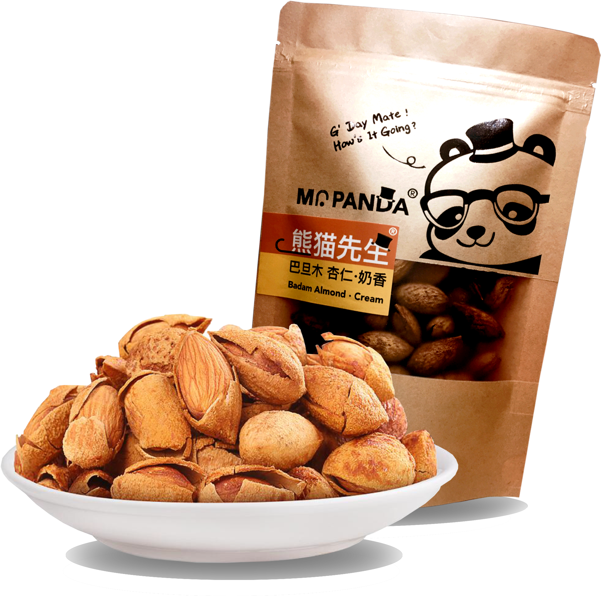 Almond Packaging Branding PNG Image