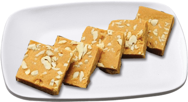 Almond Topped Barfi Sweets PNG Image