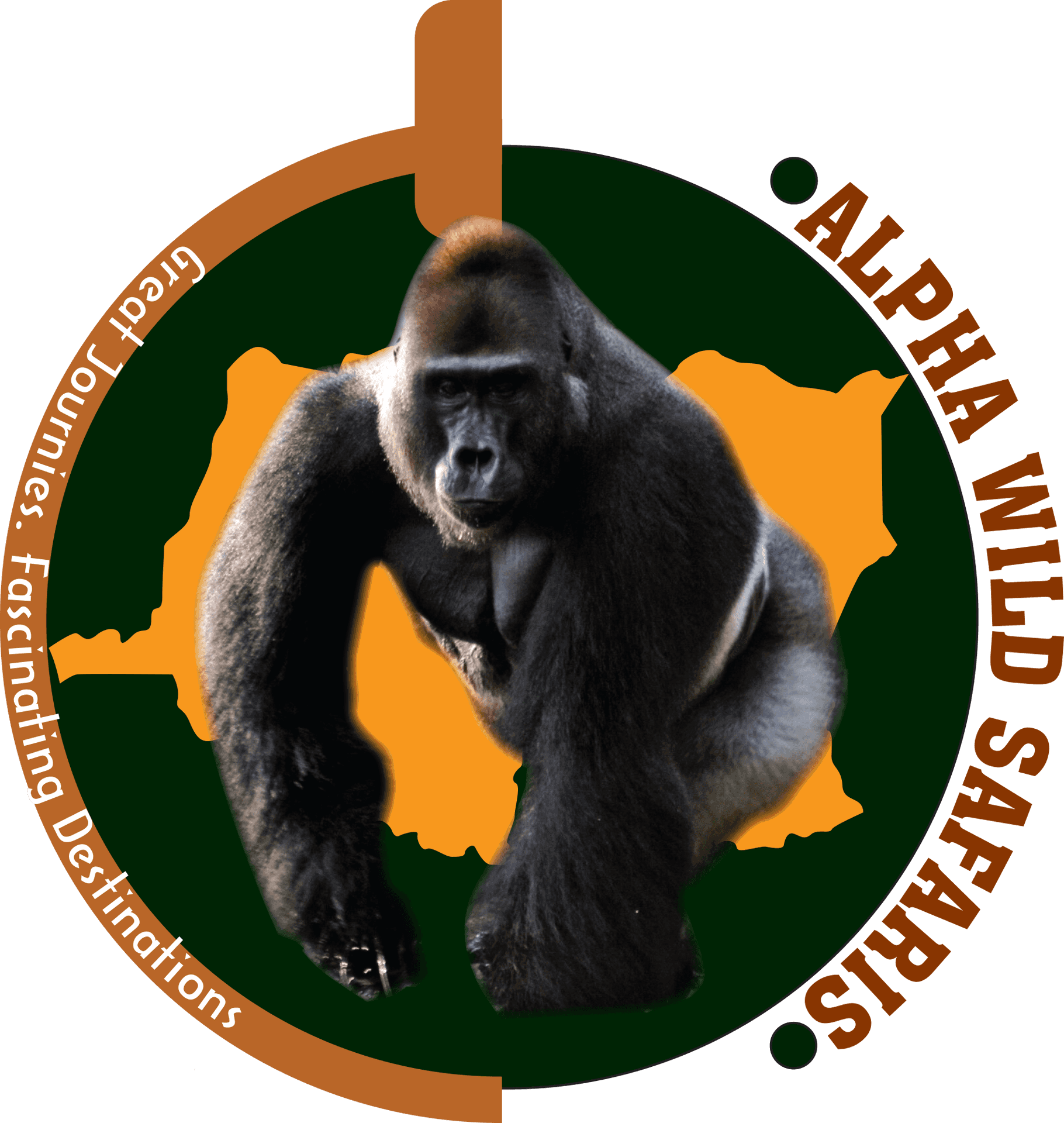 Alpha Gorilla Safari Graphic PNG Image