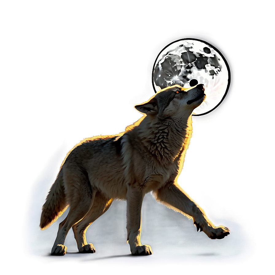 Alpha Wolf And Full Moon Png Uvc28 PNG Image