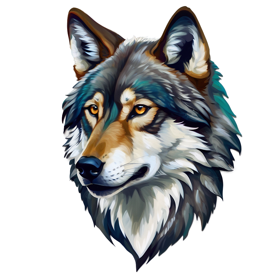 Alpha Wolf Digital Painting Png Ijh PNG Image