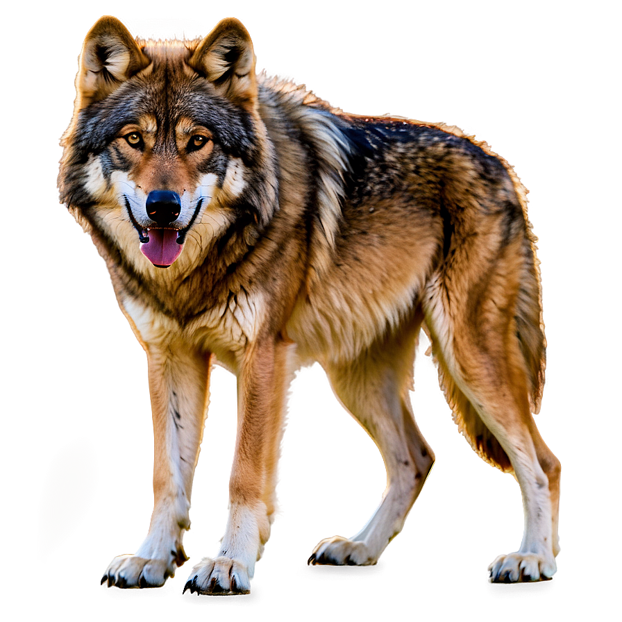 Alpha Wolf In Golden Light Png Pcy PNG Image