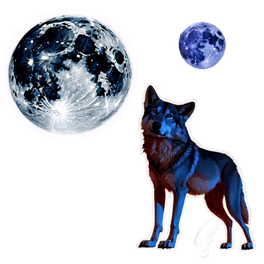 Alpha Wolf In Night Sky Png Ery PNG Image