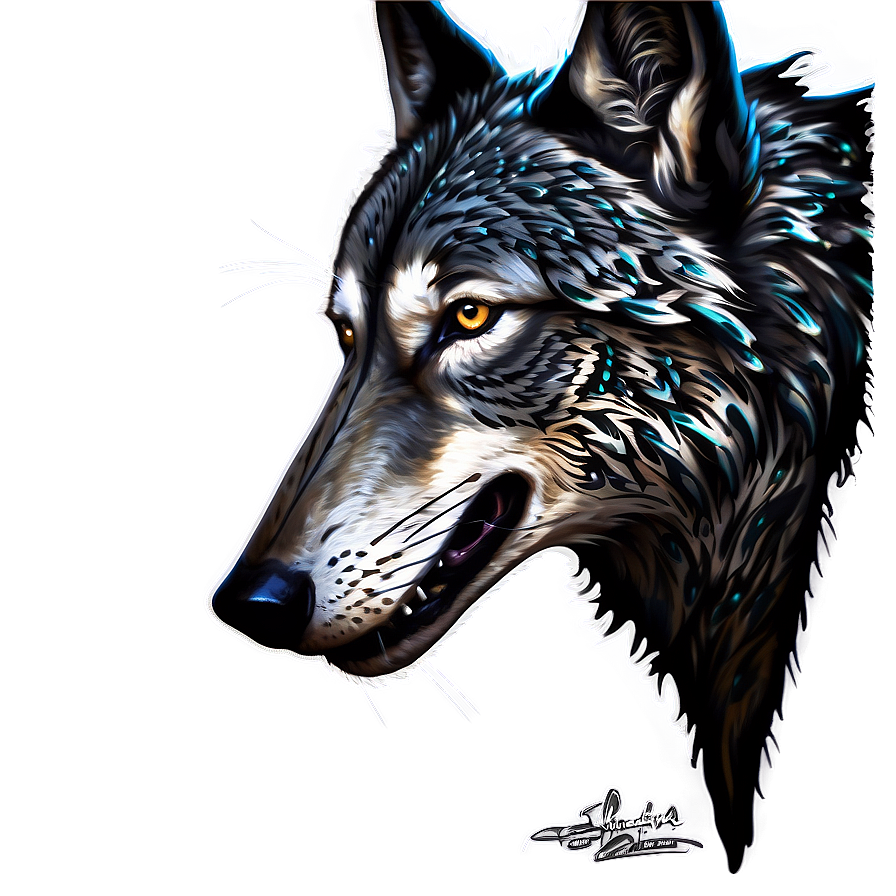 Alpha Wolf Tribal Tattoo Png Cvn52 PNG Image