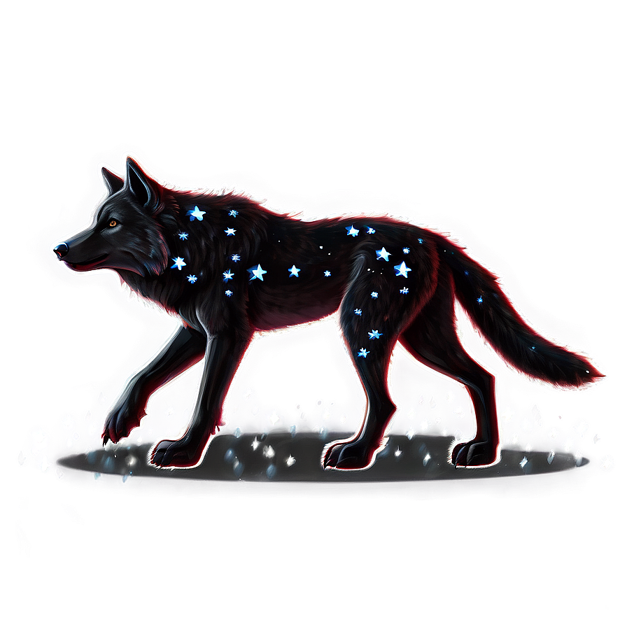 Alpha Wolf With Stars Png Gsy51 PNG Image