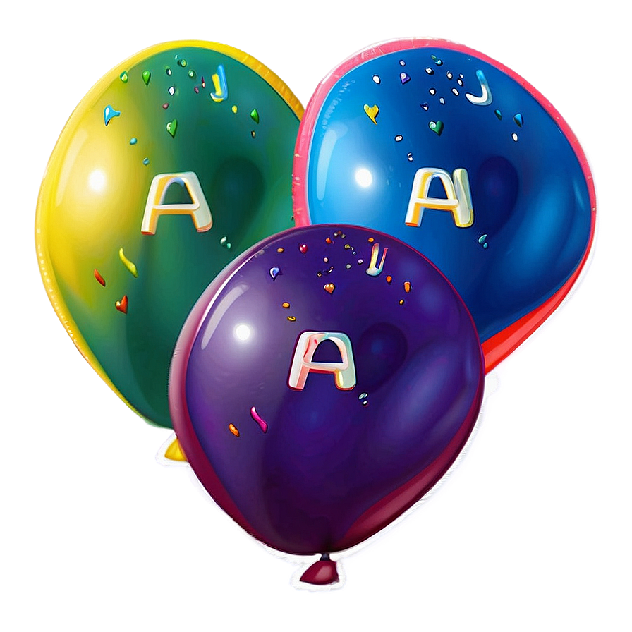 Alphabet Balloons Png Anx38 PNG Image