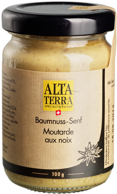 Alta Terra Swiss Walnut Mustard Jar PNG Image