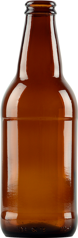 Amber Beer Bottle Empty PNG Image