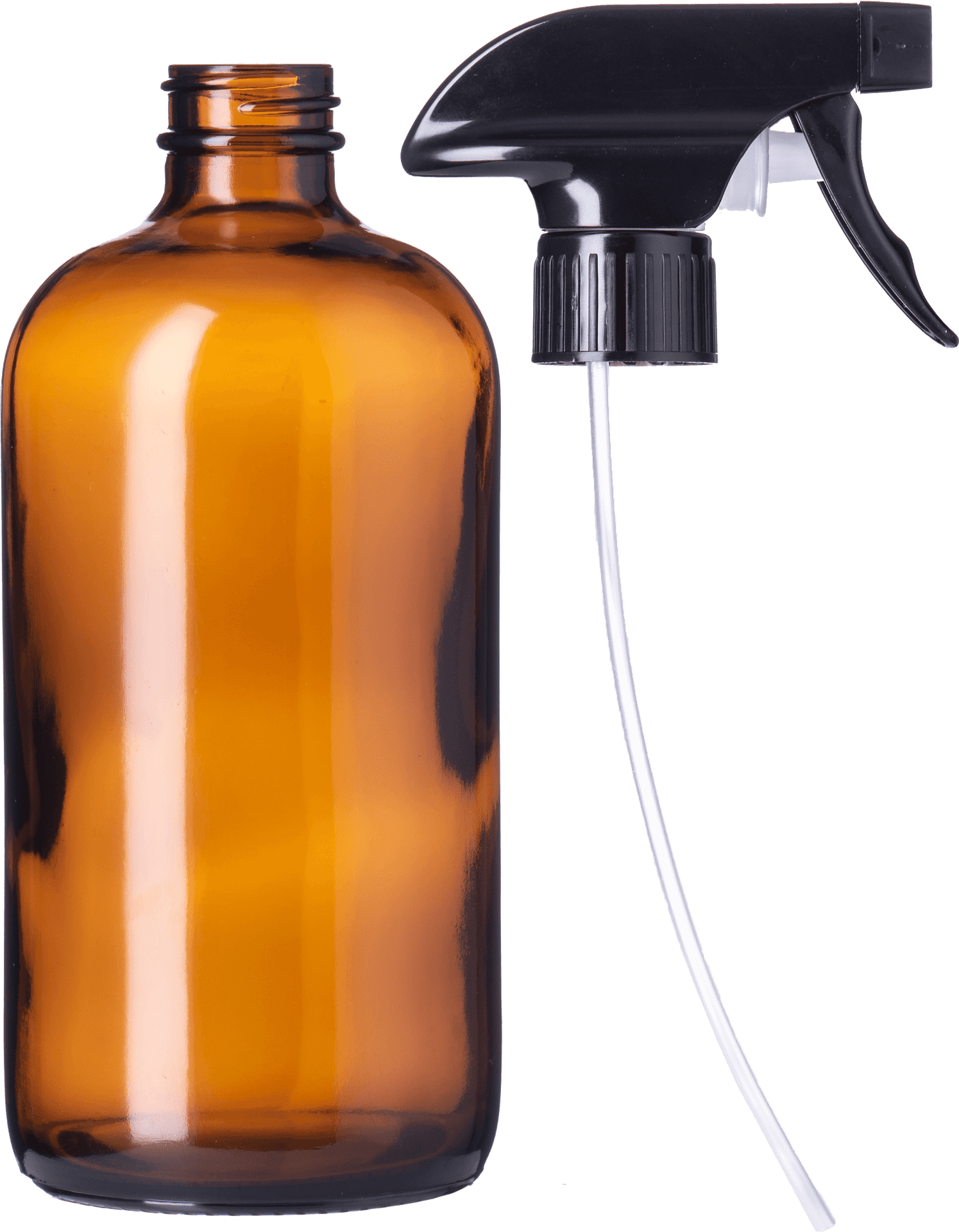 Amber Glass Spray Bottle PNG Image