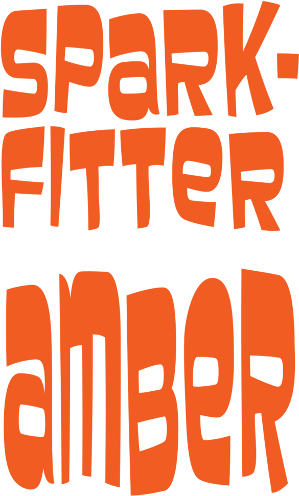 Amber Text Logo Design PNG Image