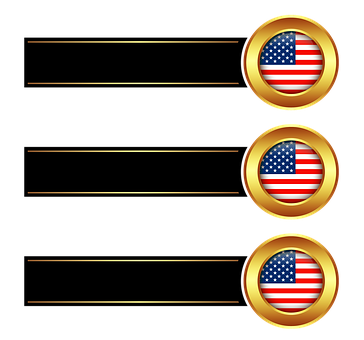 American Flag Badgeson Black Background PNG Image