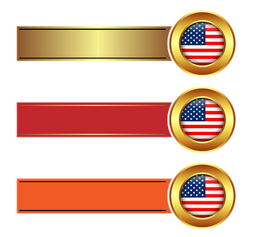 American Flag Banner Design Elements PNG Image