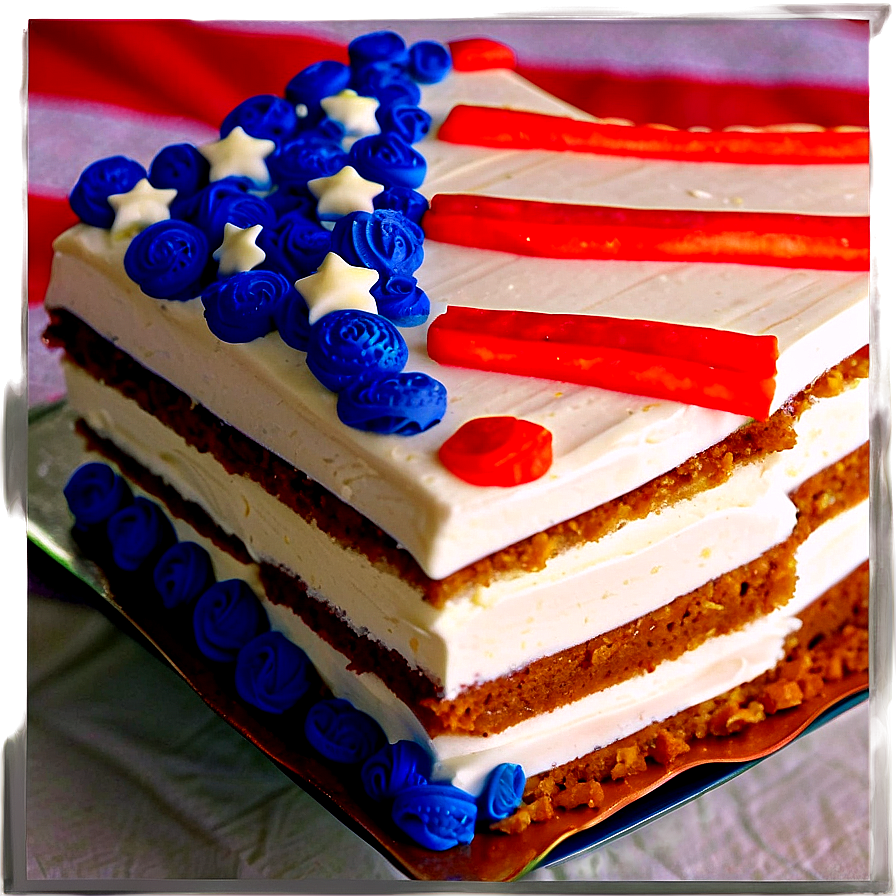 American Flag Cake 4th Of July Png 1 PNG Image