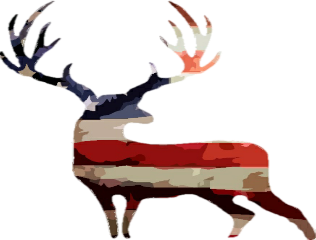 American Flag Elk Silhouette PNG Image