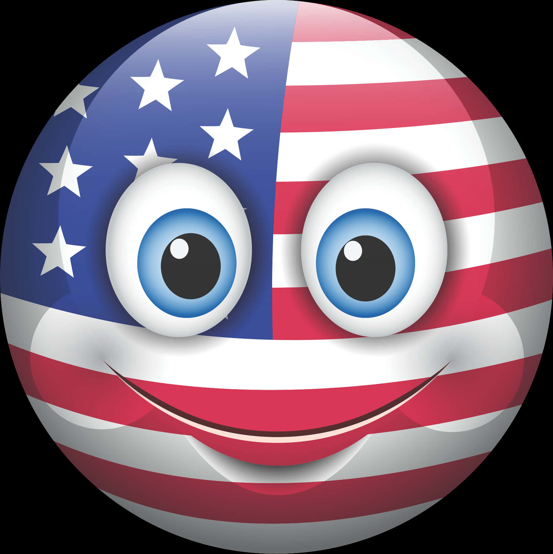 American Flag Emoji Smiley PNG Image