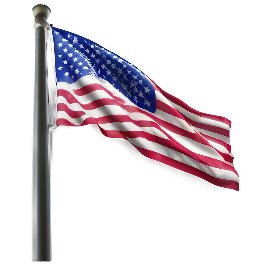 American Flag On Pole Against Sky Png 87 PNG Image