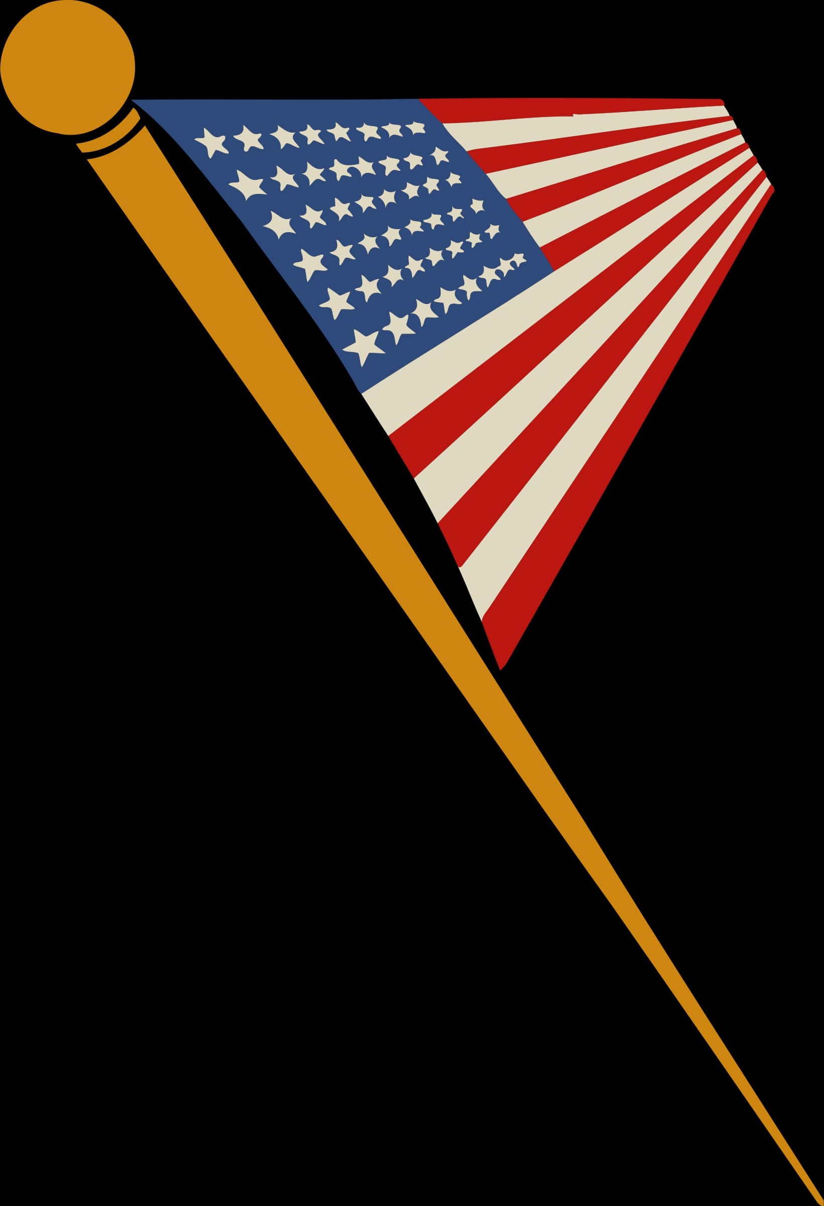 American Flag Pennant Illustration PNG Image