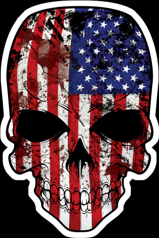 American Flag Skull Graphic PNG Image