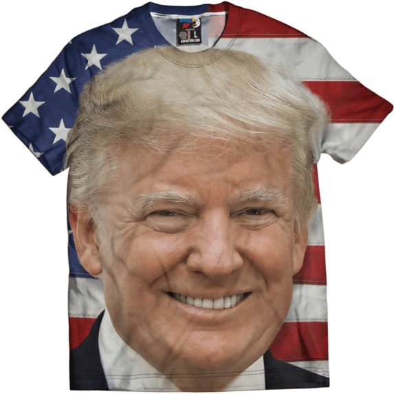 American Flag Trump T Shirt Design PNG Image