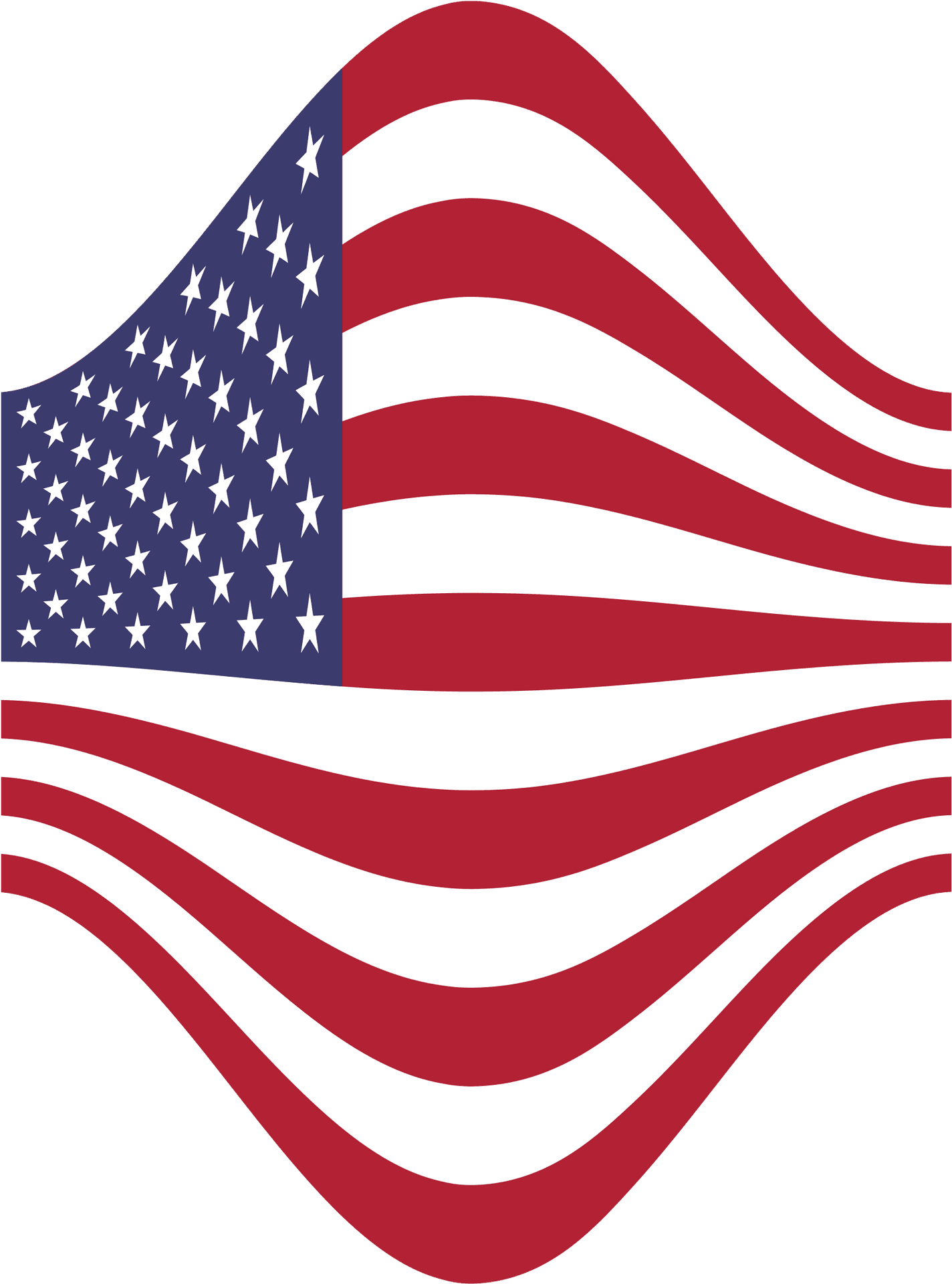 American Flag Wavy Graphic PNG Image